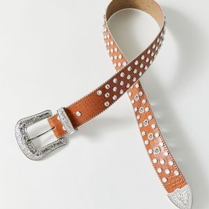 Urban Outfitters Allover Rhinestone Western Belt NWT Size S - Brown